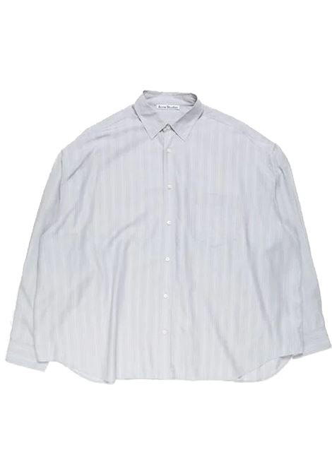 camicia striped botton-up uomo grigia ACNE STUDIOS | BB0698AM4
